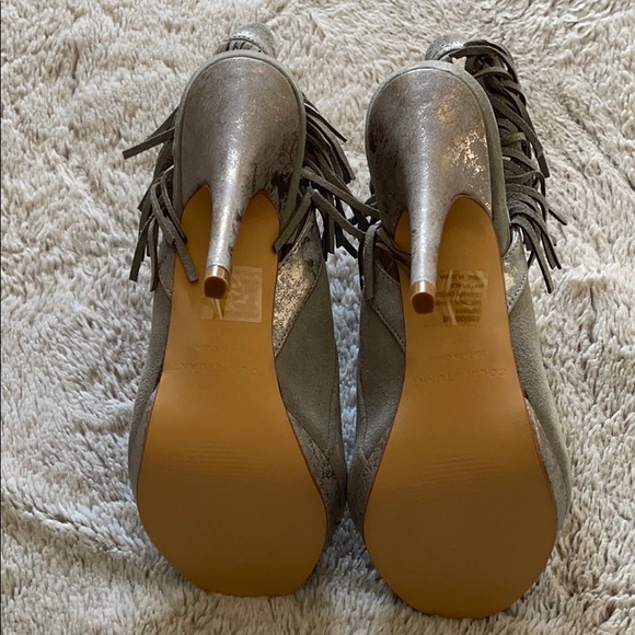 COLIN STUART GRAY GENUINE LEATHER STILETTO BOOTIES - Picture 7 of 7